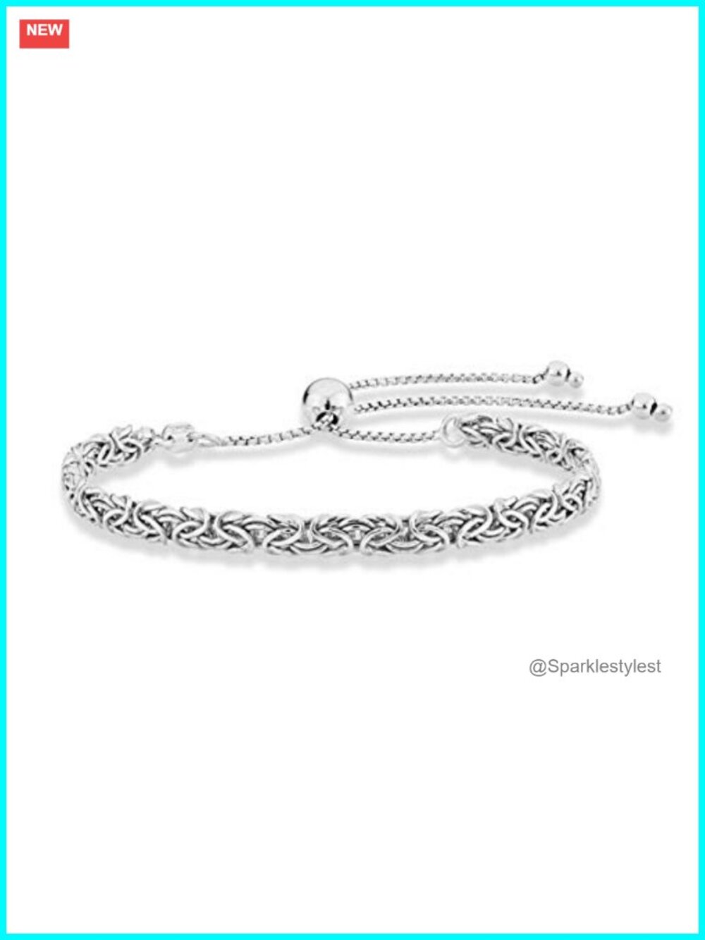 Italian 925 Sterling Silver Byzantine Adjustable Bracelet
